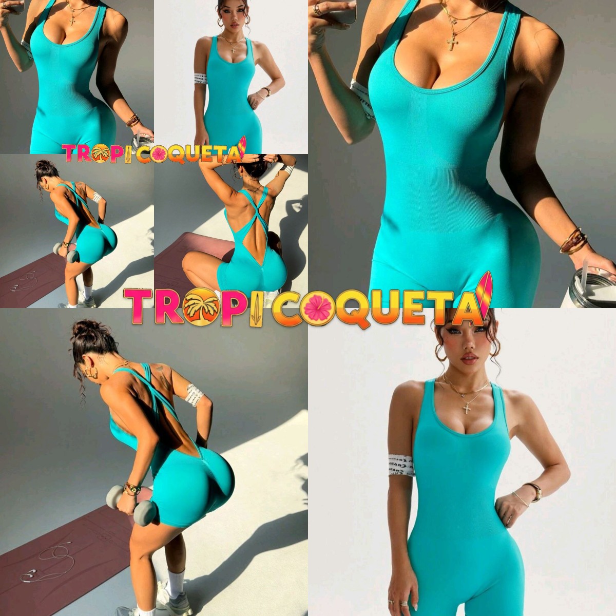 Lime green jumpsuit - Collage